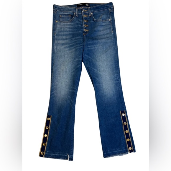 Veronica Beard Carolyn Baby Boot Jeans 10” High Rise Fray Ankle Women’s Size 27 - Picture 2 of 8